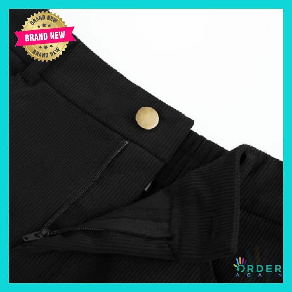 Corduroy Mini Skirt A-Line Classic Retro Chic Y2K Fall Winter Work Wear - Picture 7 of 8